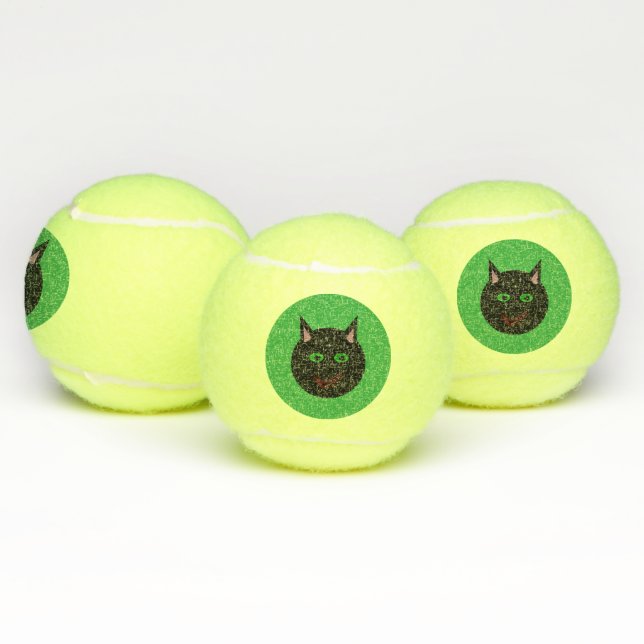 Halloween Black Cat Tennis Balls Tennisbälle (Multi)
