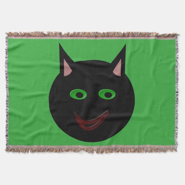 Halloween Black Cat Throw Blanket Decke (Vorderseite)