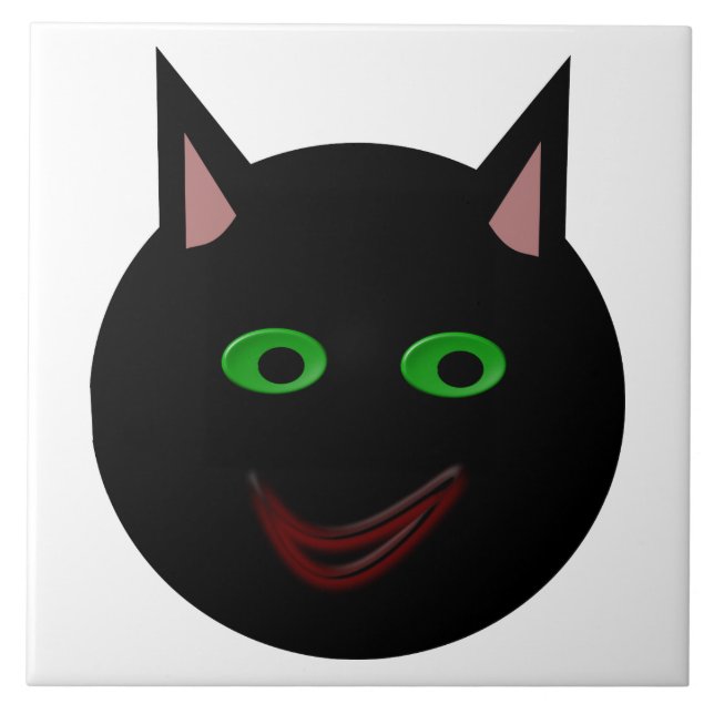 Halloween Black Cat Tile Fliese (Vorderseite)