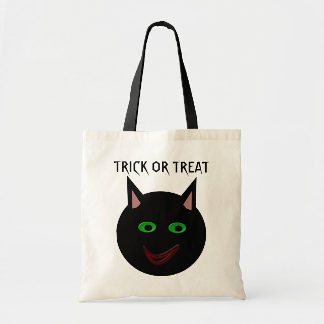Halloween Black Cat Trick oder Treat Bag Tragetasche (Vorne)