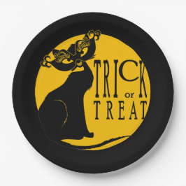 Halloween Black Cat Trick oder Treat Paper Teller