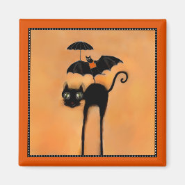 Halloween Black Cat und Acrobat Magnet