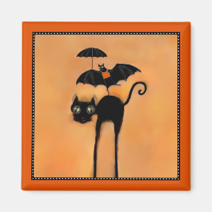 Halloween Black Cat und Acrobat Magnet