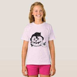 Halloween Black Cat und Jack o' Lantern Childrens T-Shirt
