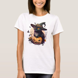 Halloween Black Cat und Jack-o-Laternen T-Shirt