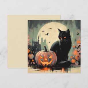 Halloween Black Cat und Pumpkin Karte