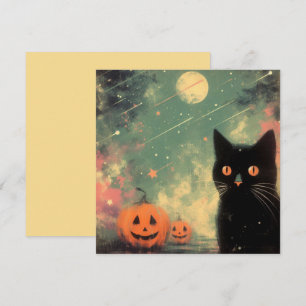 Halloween Black Cat und Pumpkin Karte