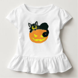 Halloween Black Cat und Pumpkin Kleinkind T-shirt