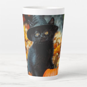 Halloween Black Cat und Pumpkin Milchtasse