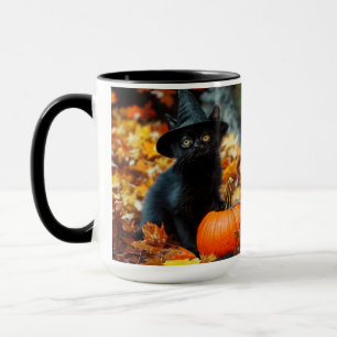 Halloween Black Cat und Pumpkin Tasse