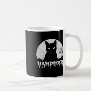 Halloween Black Cat Vampire mit Vollmond - Vampu Kaffeetasse