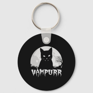 Halloween Black Cat Vampire mit Vollmond - Vampu Schlüsselanhänger