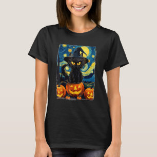 Halloween Black Cat VAN GOGH Mama der Starry Nig T-Shirt