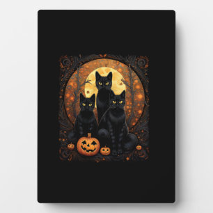 Halloween Black Cat Van Gogh Witch Kawaii Pumpkin Fotoplatte