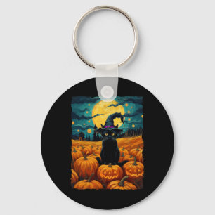 Halloween Black Cat Van Gogh Witch Kawaii Pumpkin Schlüsselanhänger