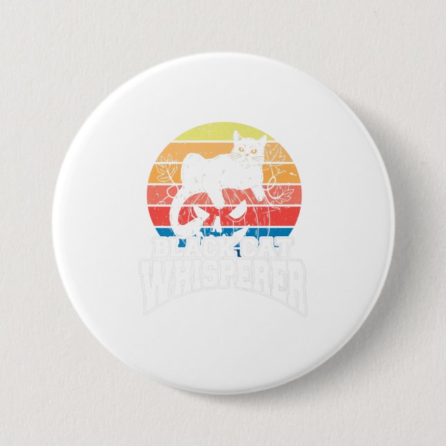 Halloween Black Cat Whisperer Button (Vorderseite)