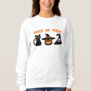 Halloween Black Cat Witch Trick oder Treatdesign Sweatshirt
