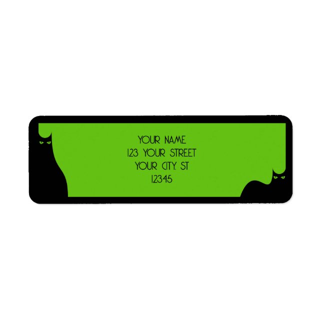 Halloween Black Cats Spooky Eyes Green Niedlich Mo (Vorne)