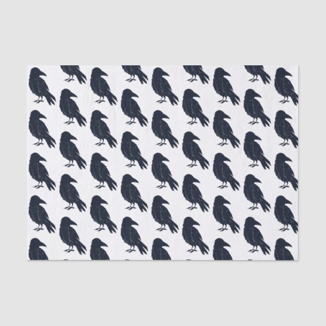 Halloween Black Crow-Silhouette Seidenpapier (Vorderseite)