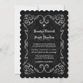 Halloween Black Gothic EMPFANG AUF RÜCKEN Einladung
