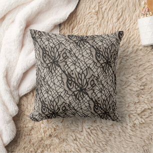 Halloween Black Lace Spider Web Nahtlos Kissen