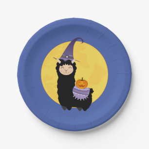 Halloween Black Llama Party Pappteller
