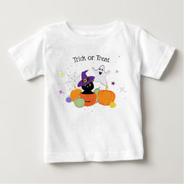 Halloween Black Niedlich Cat und Pumpkins Baby T-shirt