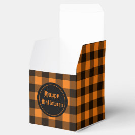 Halloween Black Orange Gingham Karo Pattern Geschenkschachtel