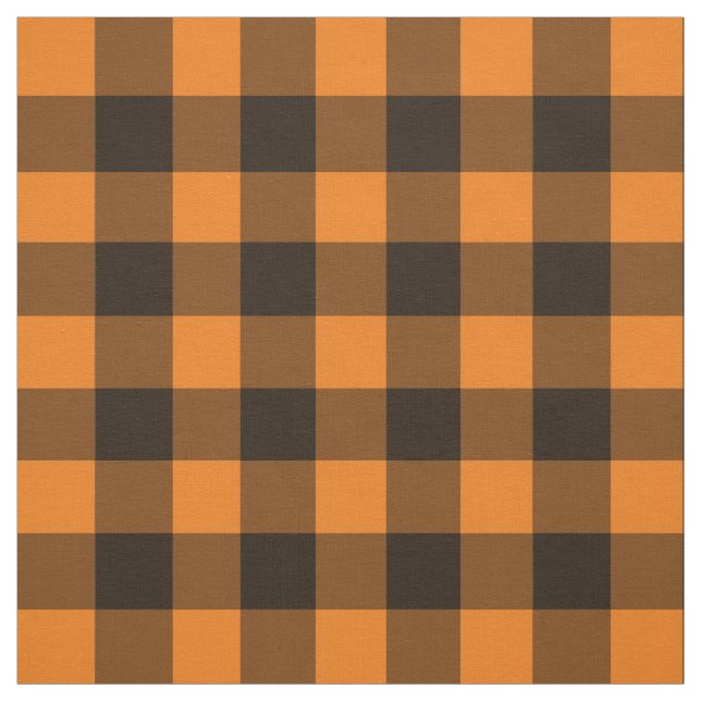 Halloween Black Orange Gingham Karo Pattern Stoff (Muster)