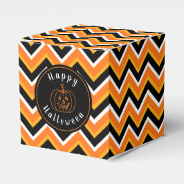 Halloween Black Orange White Zigzags Geschenkschachtel