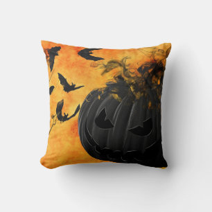 Halloween Black Pumpkin Pillow Kissen