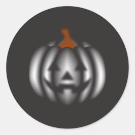 Halloween black pumpkin  runder aufkleber