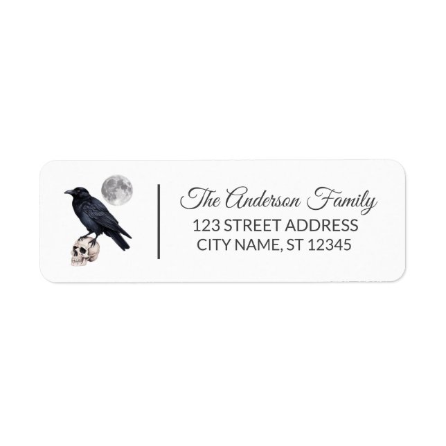 Halloween Black raven crow Custom Familienname (Vorne)