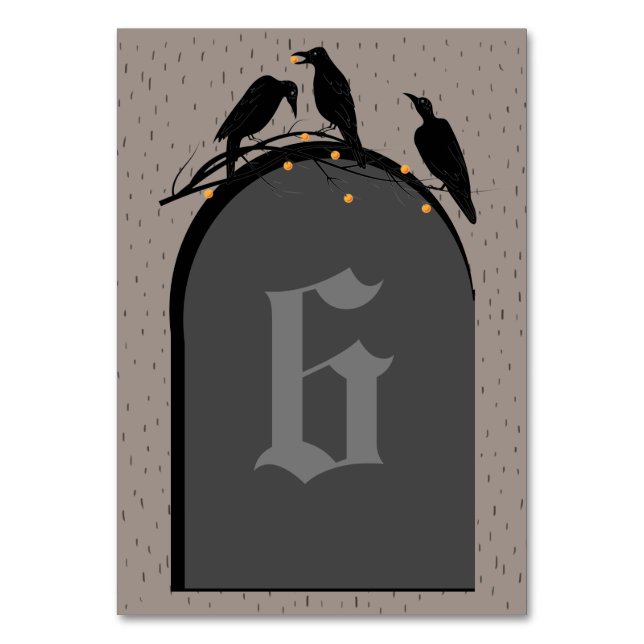 Halloween Black Ravens Spooky-Tischnummer Tischnummer (Vorderseite)