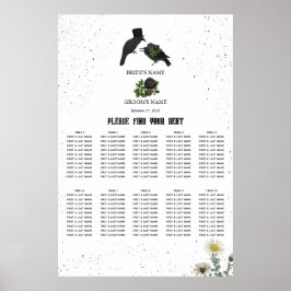 Halloween Black Rose Crows Hochzeitsskizze Poster