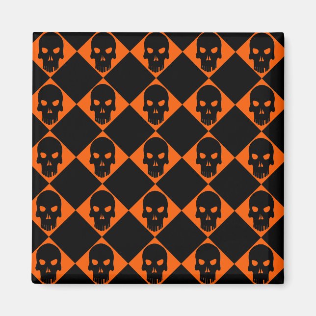 Halloween Black Skull Magnet (Vorne)