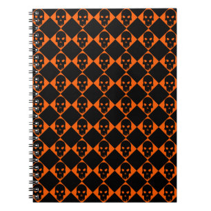 Halloween Black Skull-Notebook Notizblock