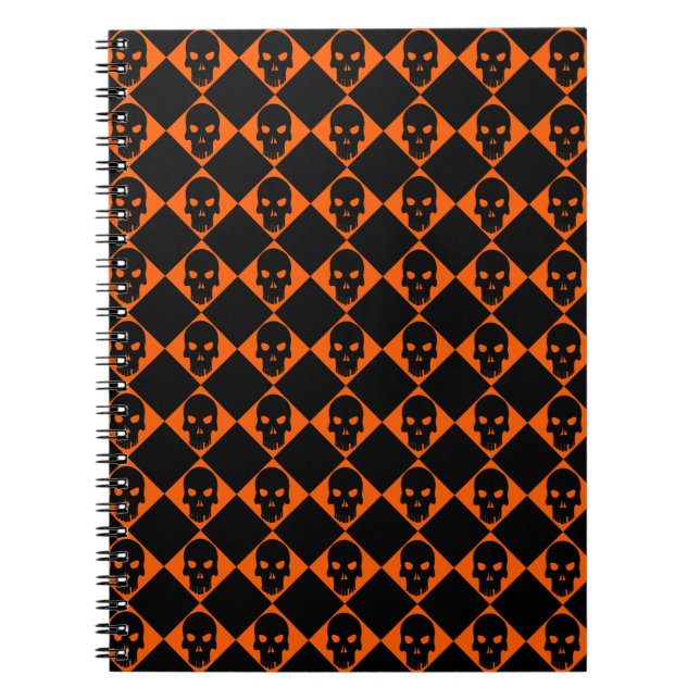Halloween Black Skull-Notebook Notizblock (Vorderseite)