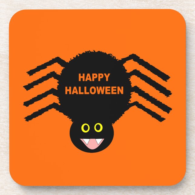 Halloween Black Spider Cork Untersetzer (Vorderseite)
