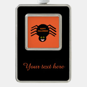 Halloween Black Spider Custom Ornament Rahmen-Ornament Silber