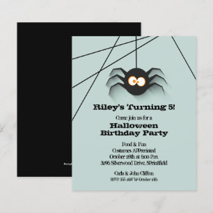 Halloween Black Spider Einladungen zum Geburtstag