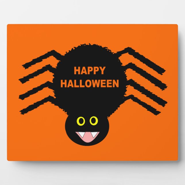 Halloween Black Spider Plaque Fotoplatte (Vorderseite)