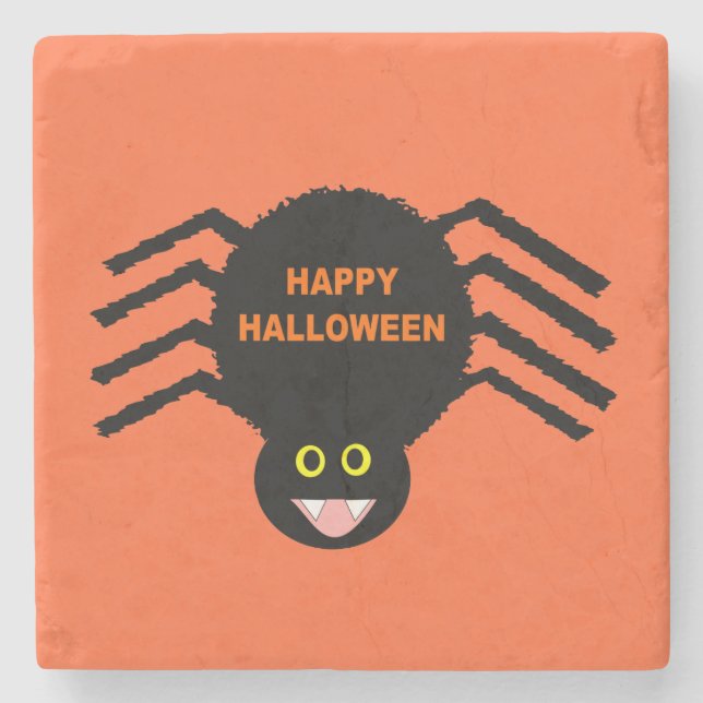 Halloween Black Spider Stone Untersetzer (Vorderseite)