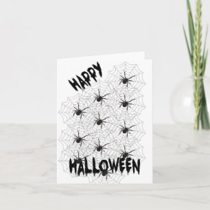 Halloween, Black Spider, Web, Carte Déplaisante