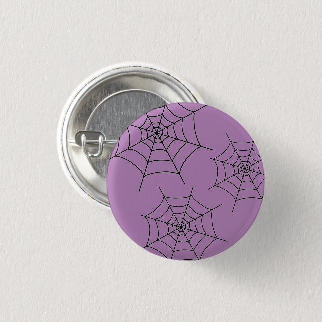 Halloween Black Spiderweb - Rundes Button-up Abzei Button (Vorne & Hinten)