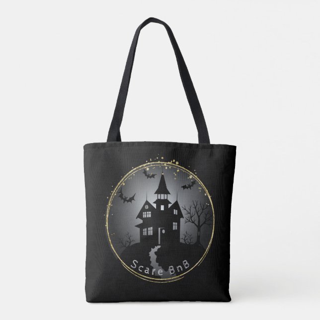 Halloween Black Spuk House Tasche (Rückseite)