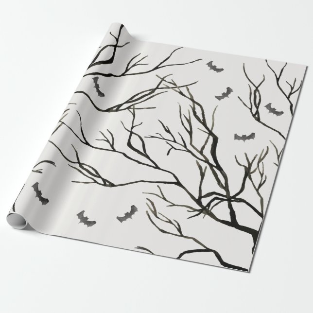 Halloween Black Tree Geschenkpapier (Ungerollt)