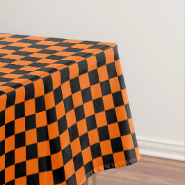 Halloween Black und Orange Checkered Tischdecke