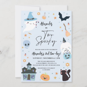 Halloween bleu 2e anniversaire Invitation