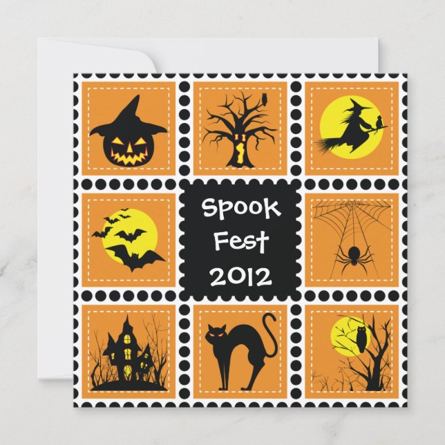 Halloween-Block-Party Einladung (Vorderseite)